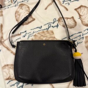 Tory Burch Black Crossbody Bag with Yellow Accent